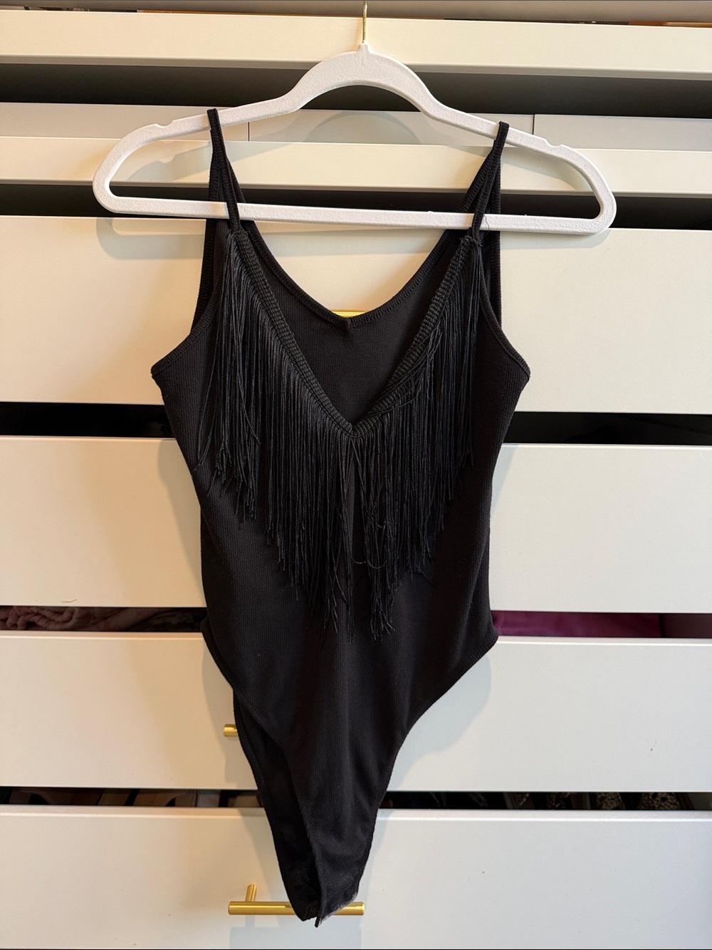 Black Fringe bodysuit